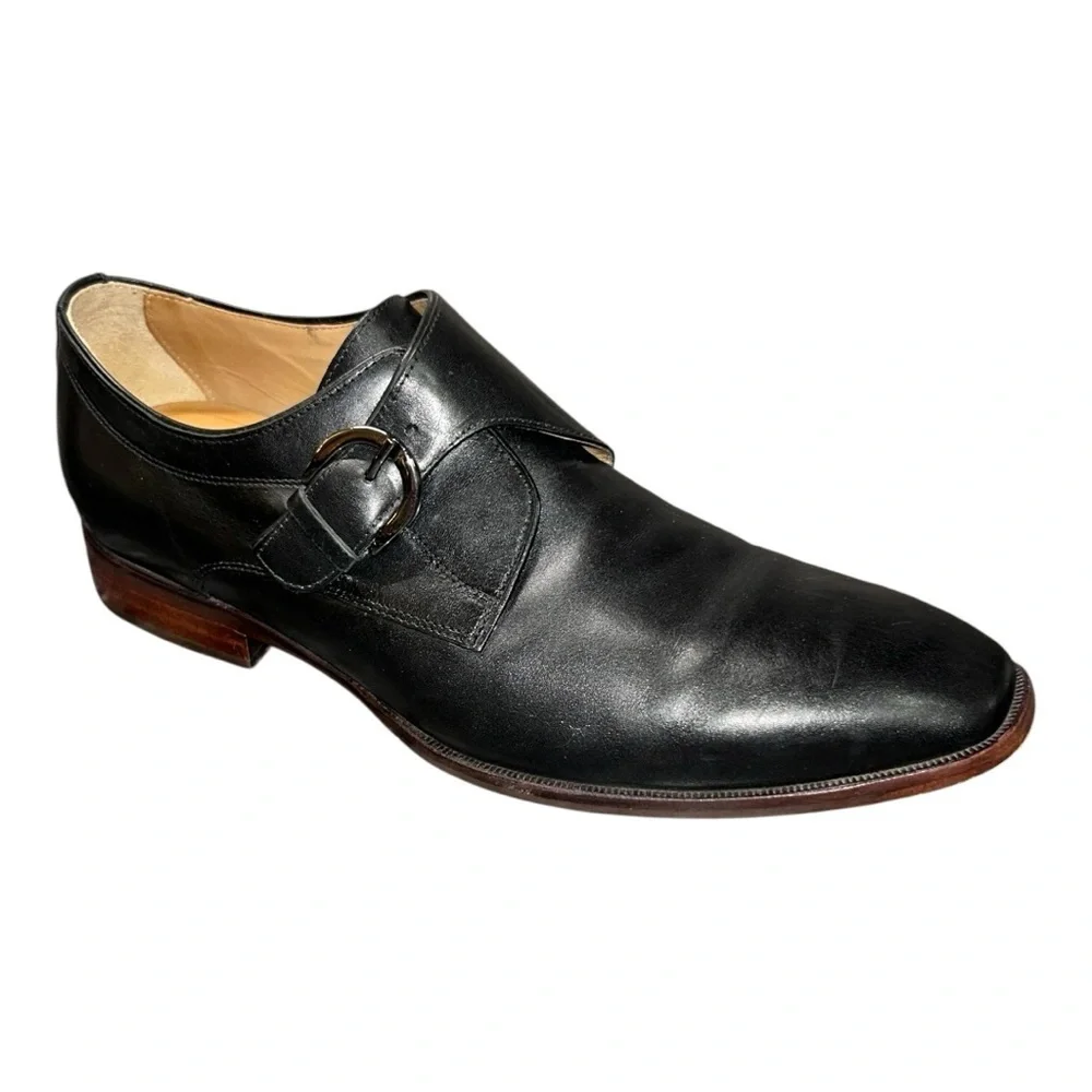 Johnston & Murphy McClain Monk Strap Black Leather Men’s 13 ME7